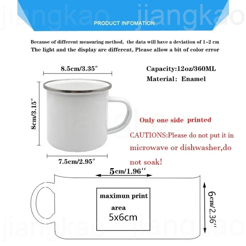 Printed Enamel Camping Mug – Family Gift for Mom, Grandma & More