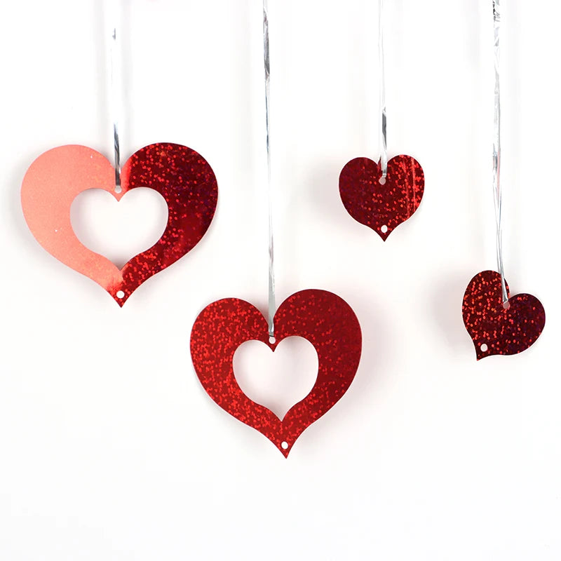 100-Pack Heart Sequin Pendants – Wedding & Valentine's Day Decor