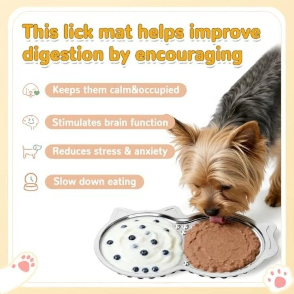 Stainless Steel Lick Mat – Non-Slip Slow Feeder for Dogs & Cats
