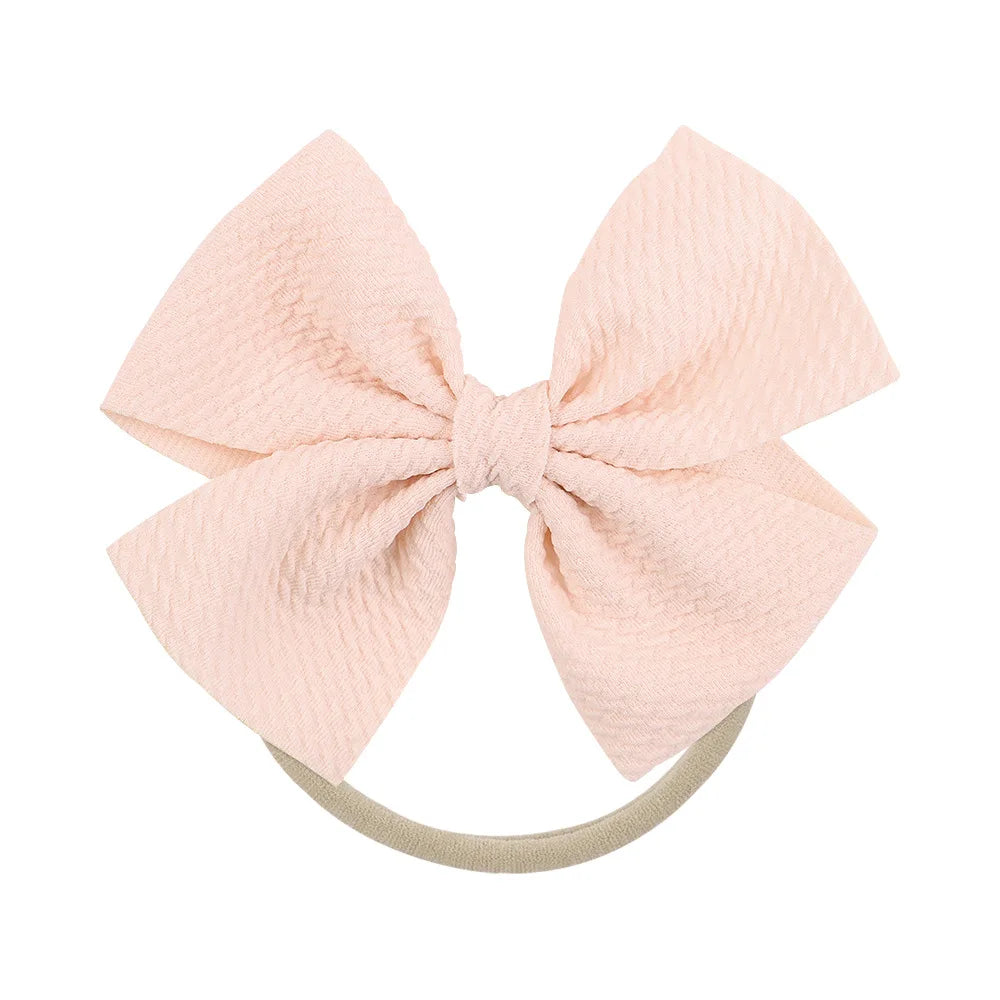 12-Pack Grosgrain Ribbon Hair Bows – Elastic Ponytail Holders