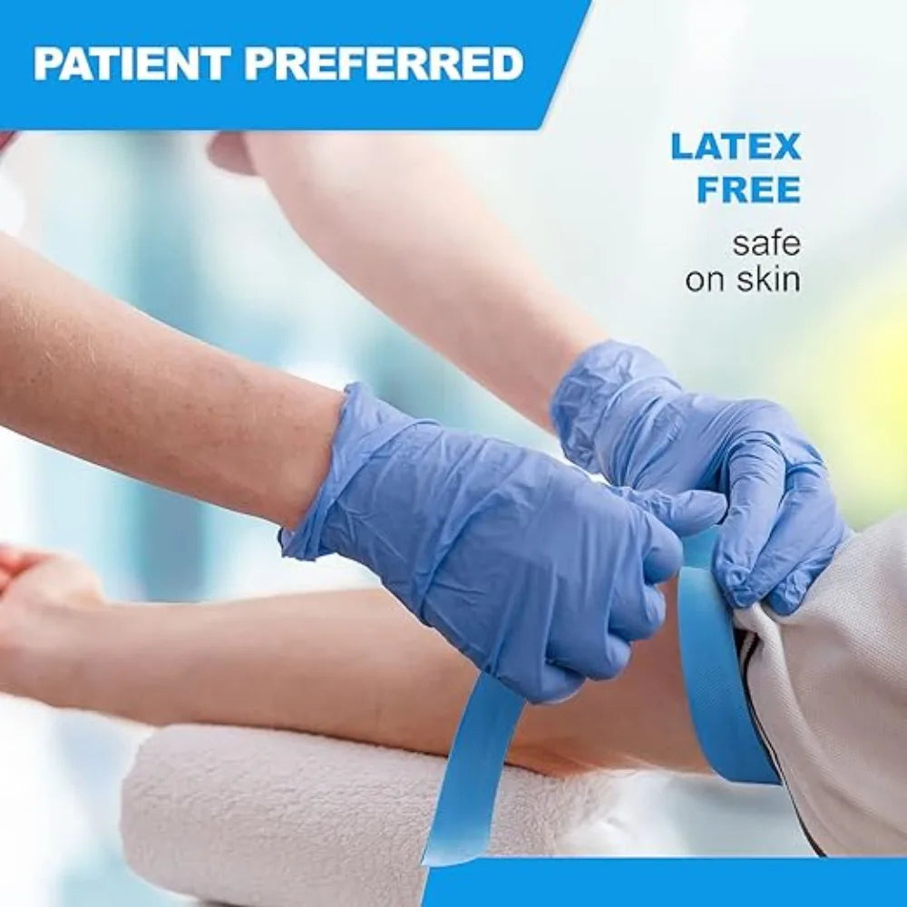 50-Pack Blue TPE Tourniquet – Latex-Free First Aid Bands