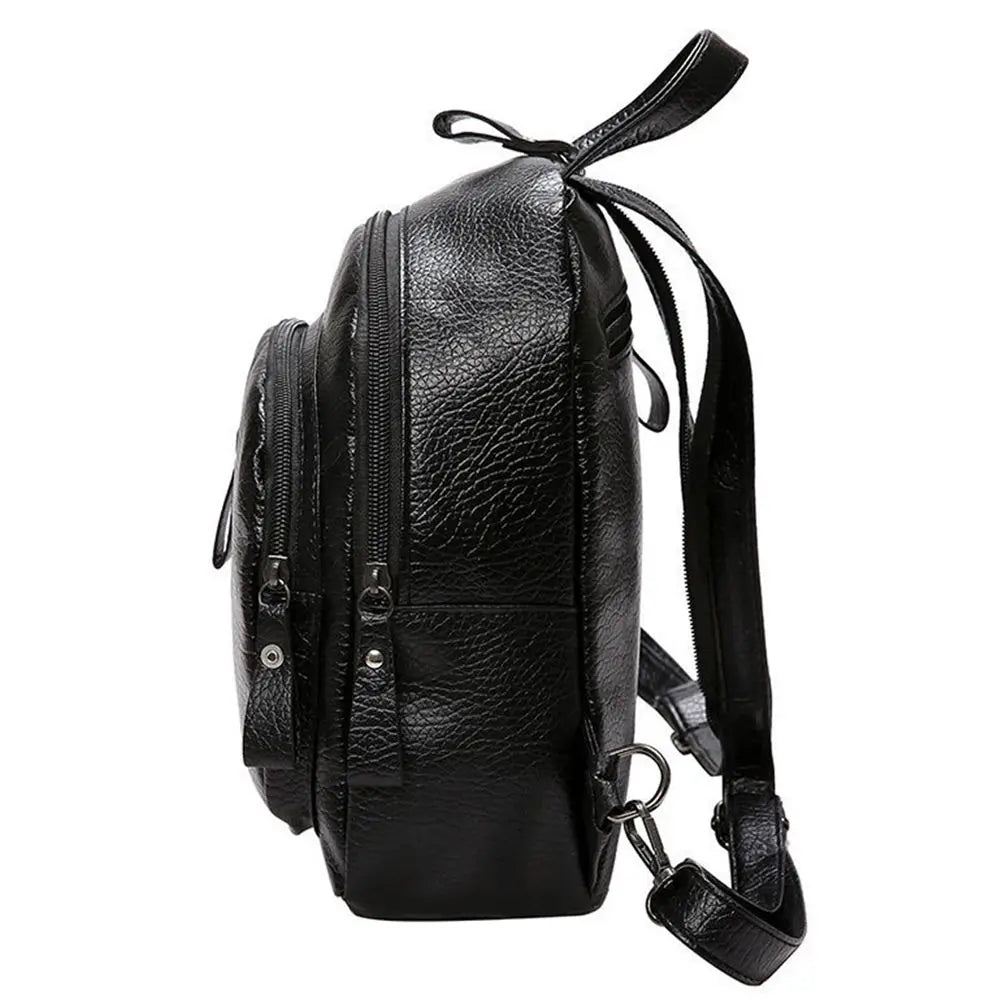 Women's Waterproof PU Leather Anti-Theft Shoulder Backpack