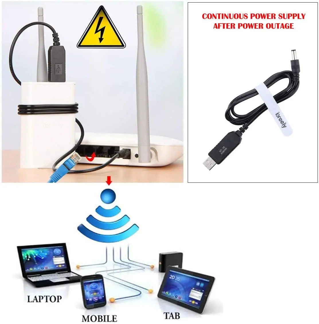 USB 5V to 12V/9V Power Boost Cable – 5.5x2.1mm DC Converter