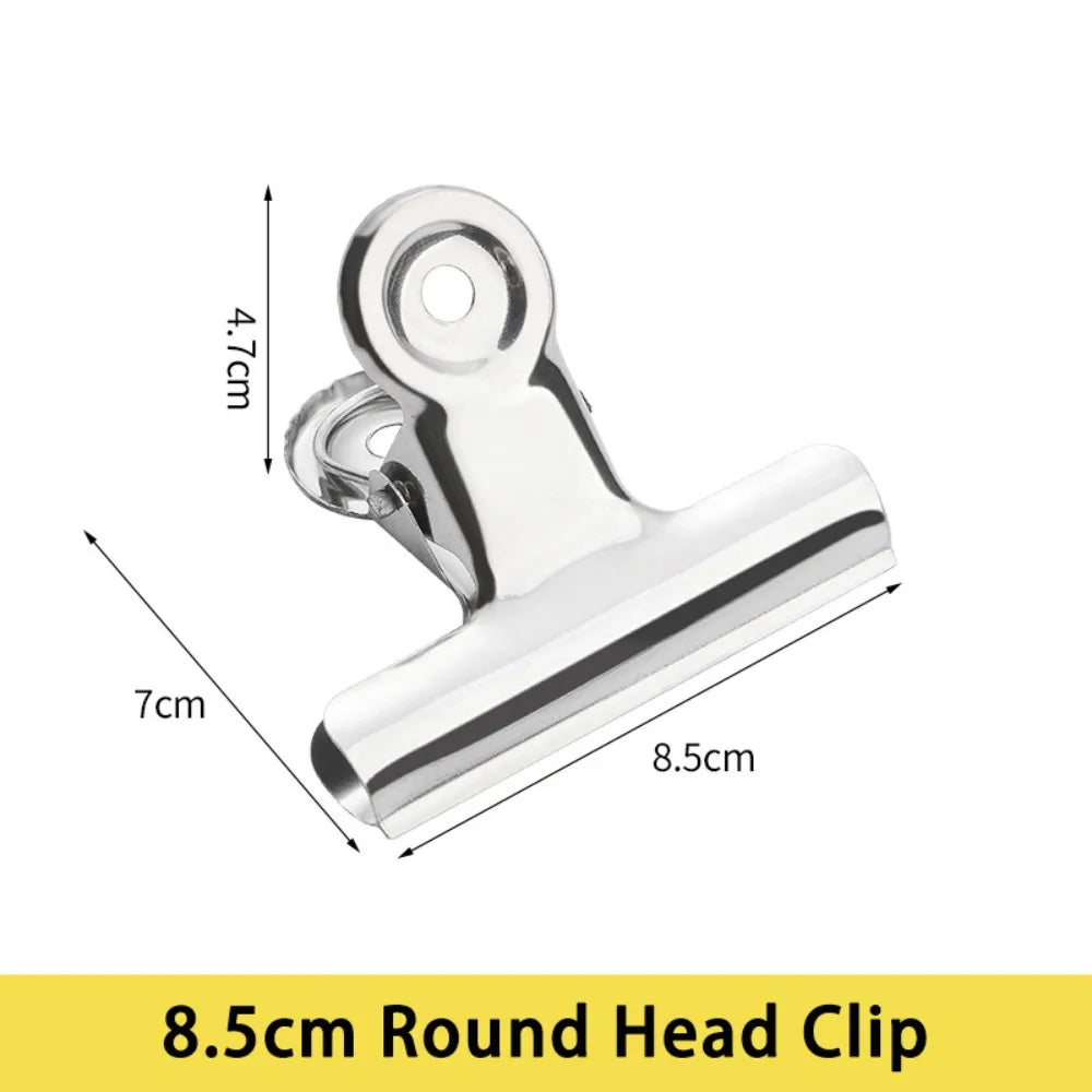 Stainless Steel Metal Binder Clips – Multi-Size Round/Flat/Mountain