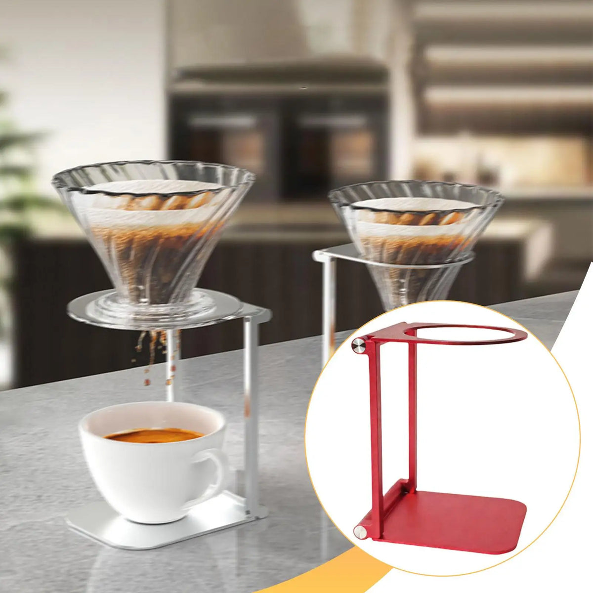 Foldable Aluminum Pour Over Coffee Dripper Stand | Travel