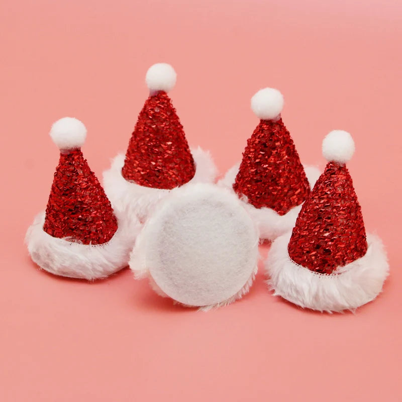 Mini Sequin Santa Hats 5-Pack – 6.5cm Christmas Décor