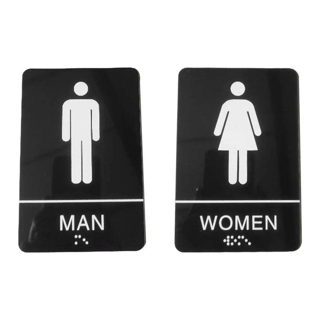 Self-Adhesive Acrylic Restroom Sign | Wall & Door Plaque