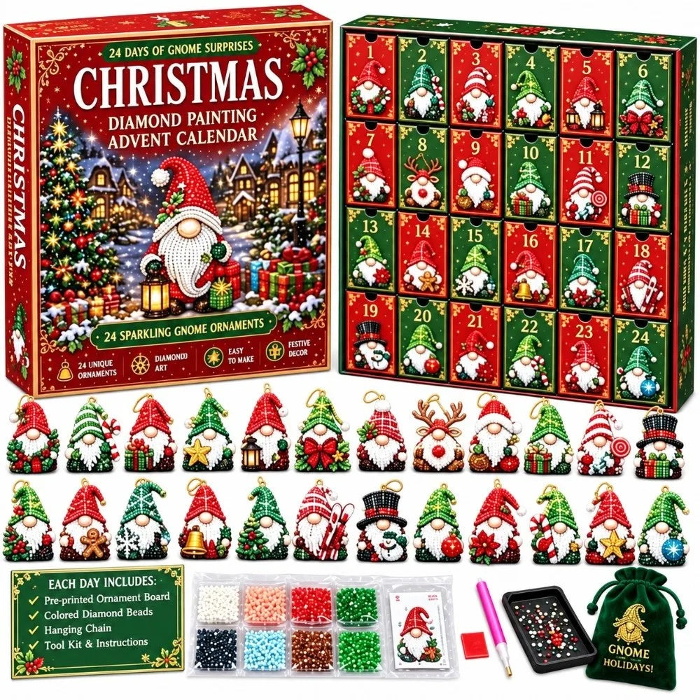 24-Day Christmas Gnome Advent Calendar – Diamond Art Craft