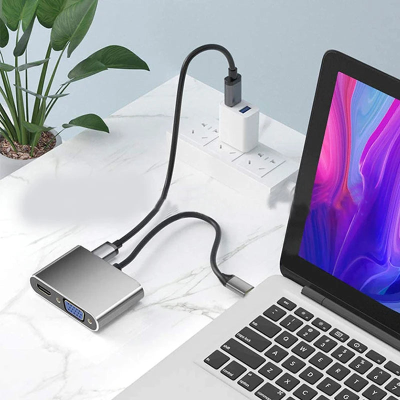 OULLX 5-in-1 USB-C Hub | 4K HDMI, VGA, USB 3.0 & PD Adapter