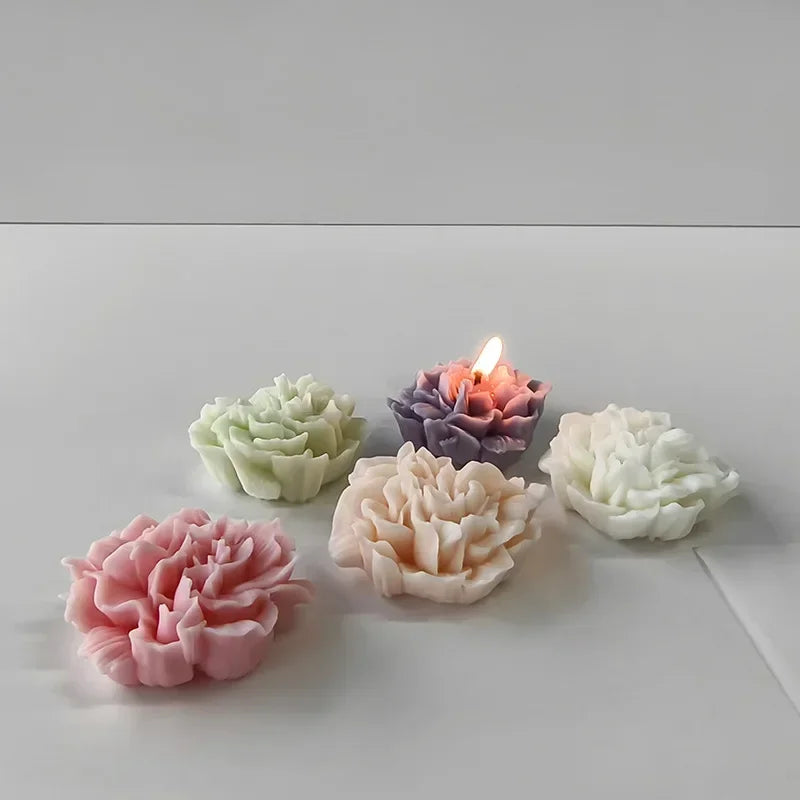 3D Flower Silicone Mold – Rose & Carnation for Soap, Candle & Resin