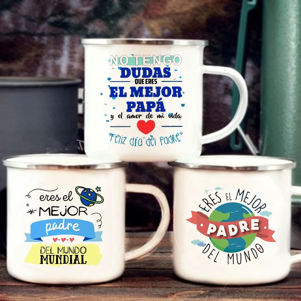 Best Father in the World Enamel Mug | Dad Gift Mug
