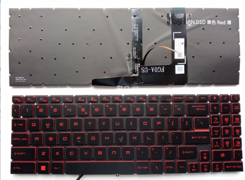 Red Backlit Keyboard for MSI GF66 GF76 GL66 GL76 – US Layout