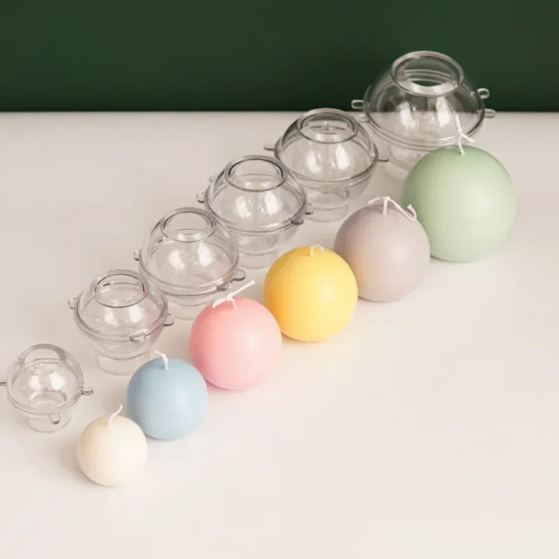 Spherical Candle Mold Kit – 5–10cm Round Ball Acrylic Molds