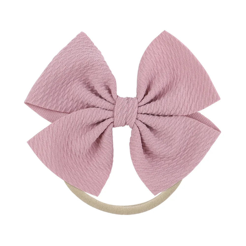12-Pack Grosgrain Ribbon Hair Bows – Elastic Ponytail Holders