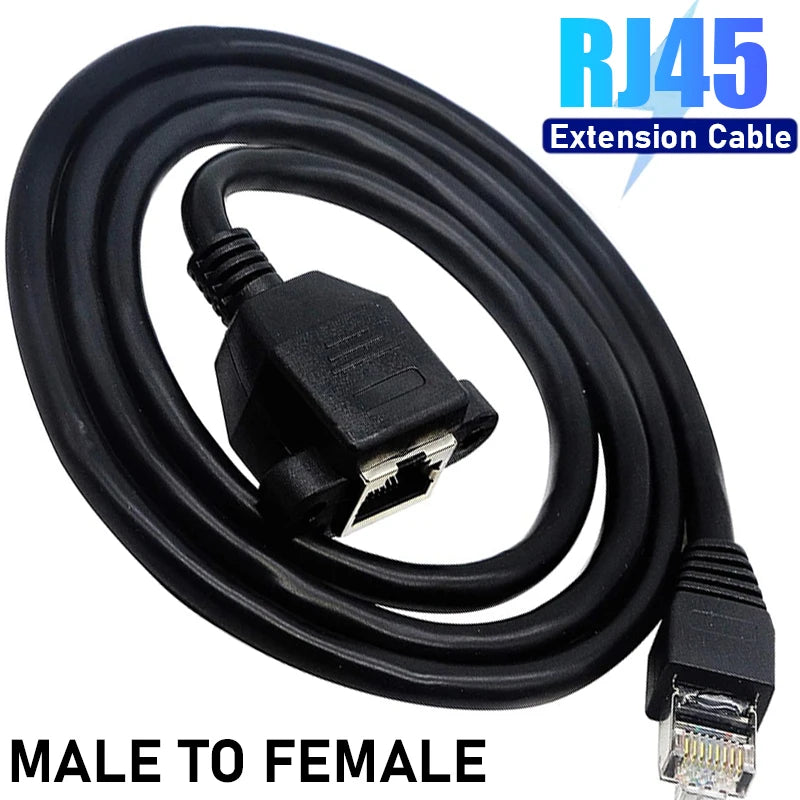 Shielded RJ45 Cat5e Cat6e Ethernet Extension Cable Male Female