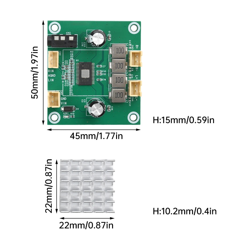 TPA3116 50W+50W Class D Stereo Amplifier Board DC 5V-26V