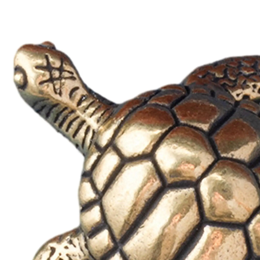Brass Mini Sea Turtle Figurine – Tea Pet Desk & Shelf Decor