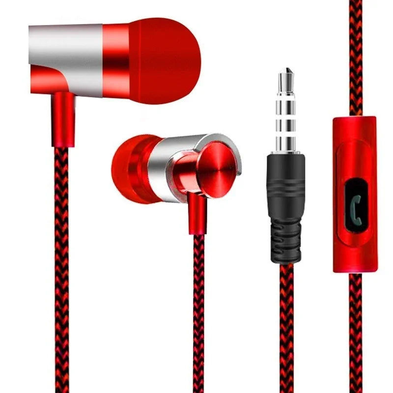 BAPPSUS Nylon Braided Wired Earbuds with Mic & Heavy Bass