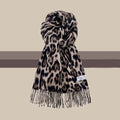 Women's Leopard Tassel Shawl | Imitation Cashmere Winter Scarf