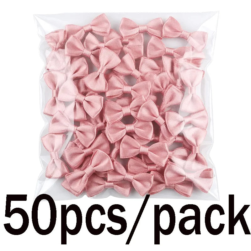 50-Piece Mini Satin Bow Ties – Hair, Gift & Craft Décor