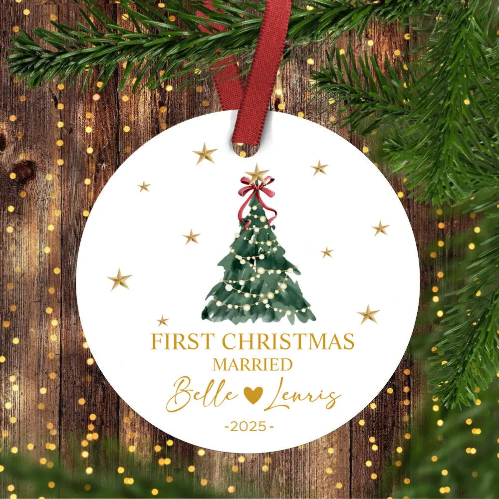 Personalised 1st Christmas Mr & Mrs Ornament Bauble