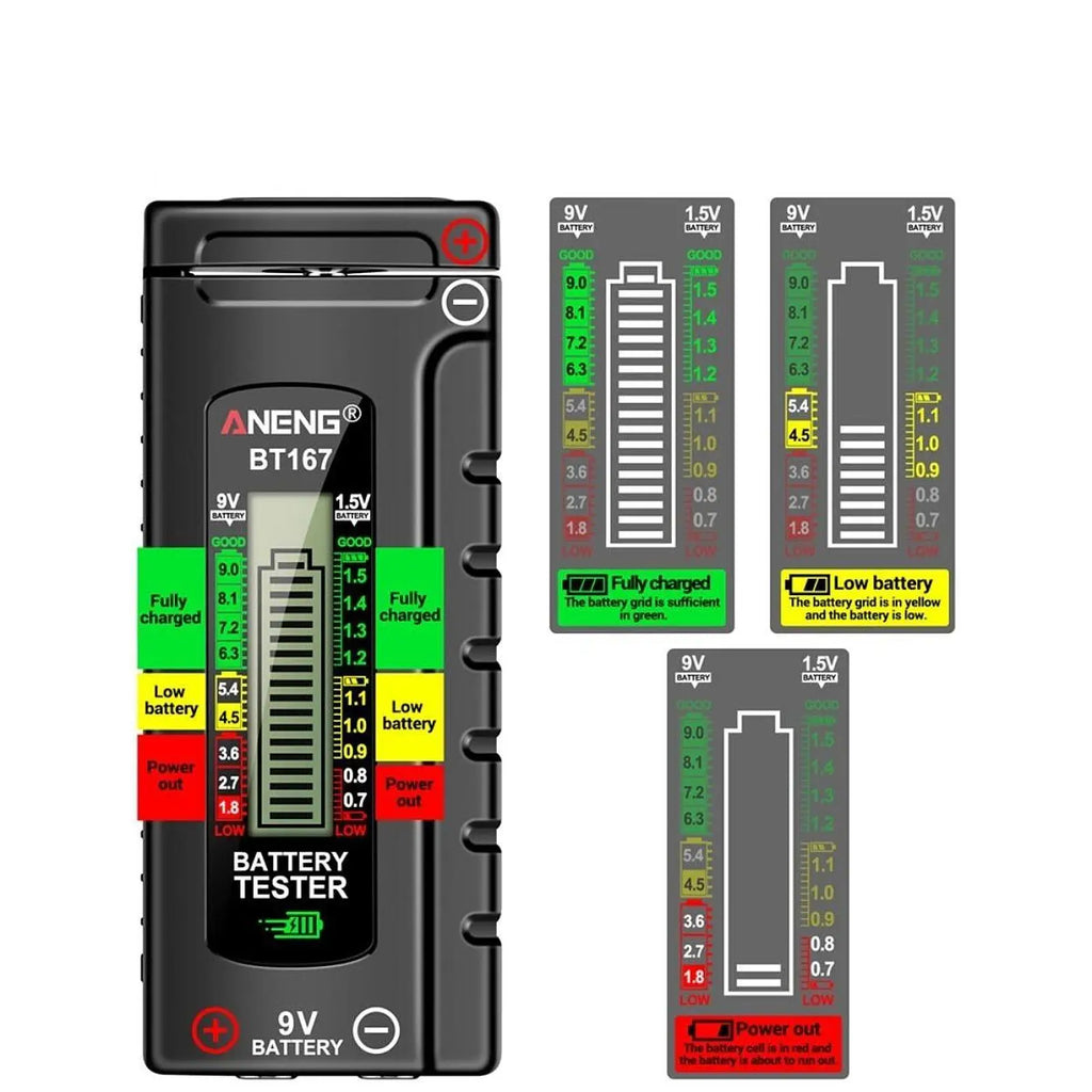 Portable Battery Tester | Level Indicator 1.2V 3V 9V
