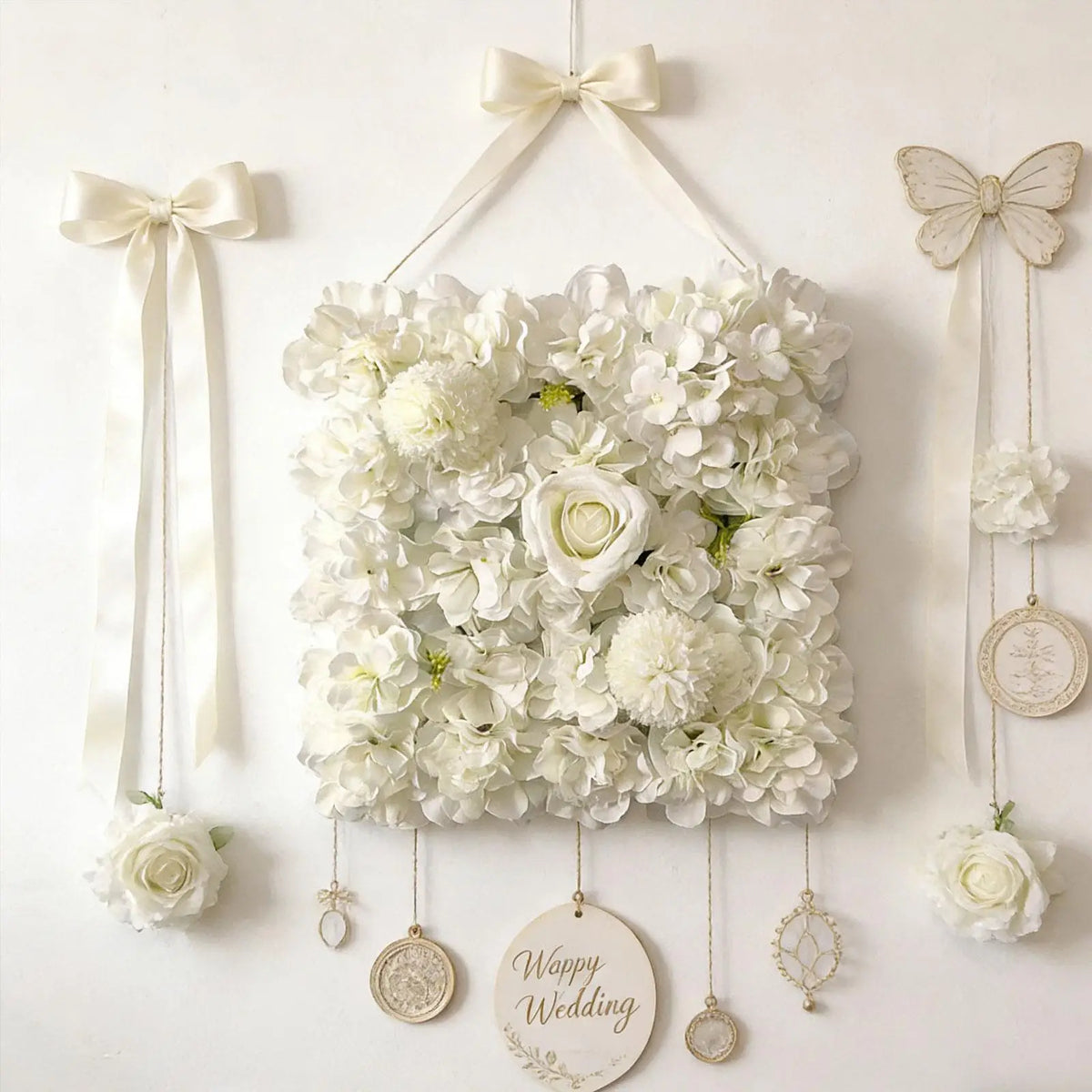 Silk Rose Flower Wall Panel – Floral Backdrop Decor 2-Pack
