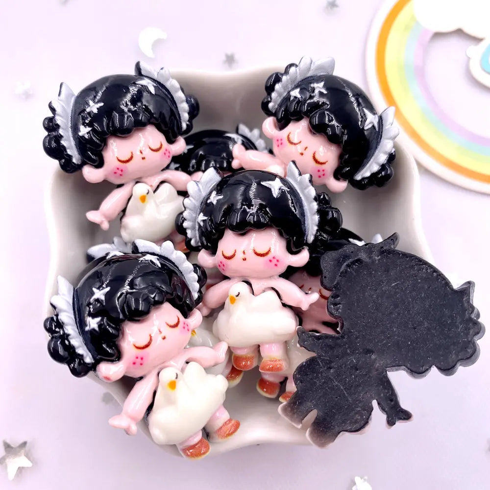 Resin Kawaii Princess & Prince Flatback Figurines – 6PC Craft
