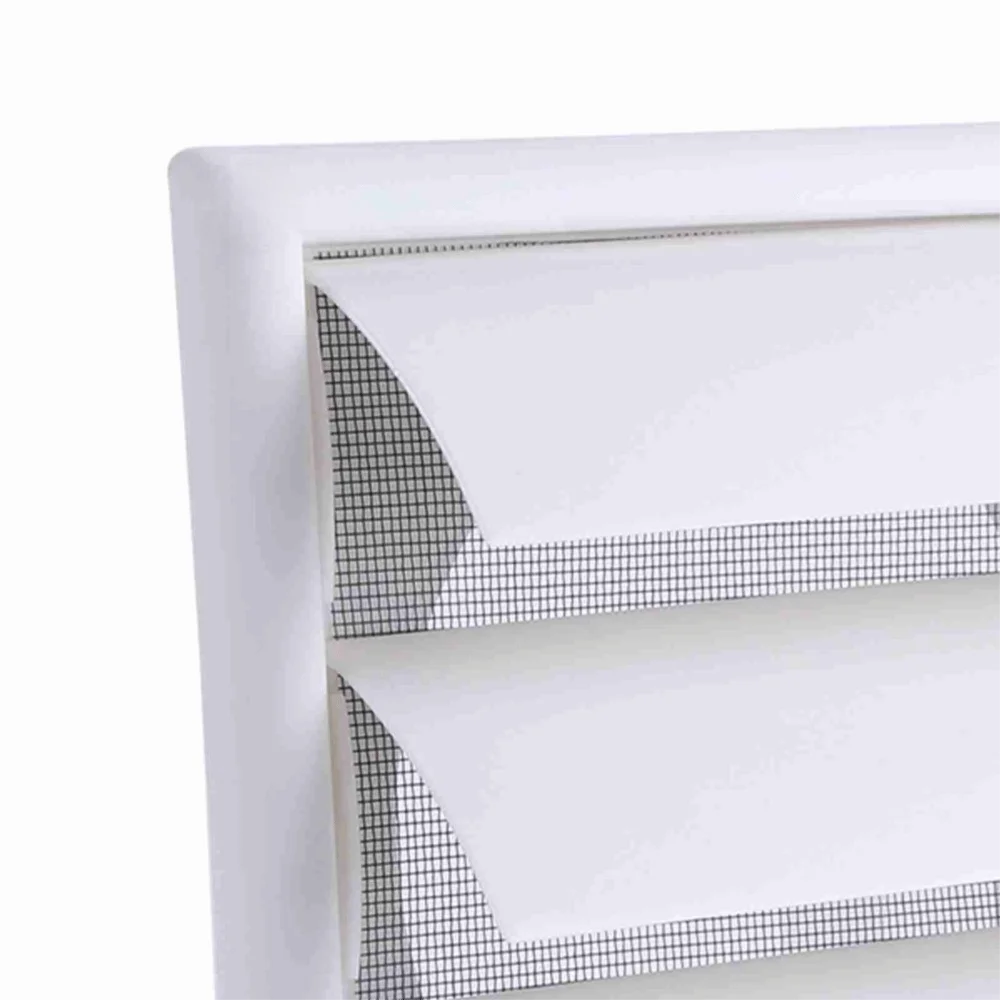 6-Inch Louvered Wall Vent Grille with Fly Screen – White