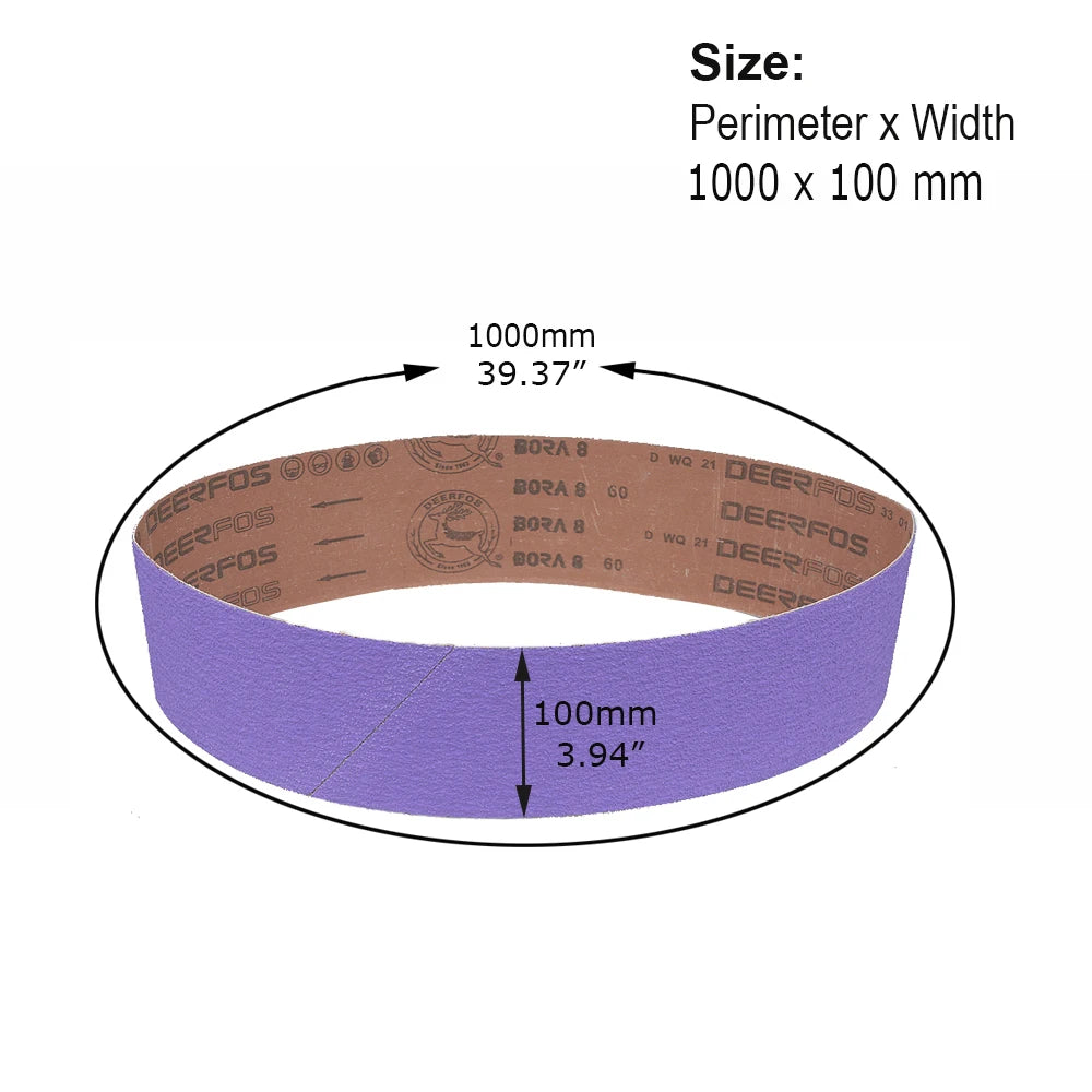 Zirconia Sanding Belts 1000x100mm 4-Pack – P40 P60 P80 P120