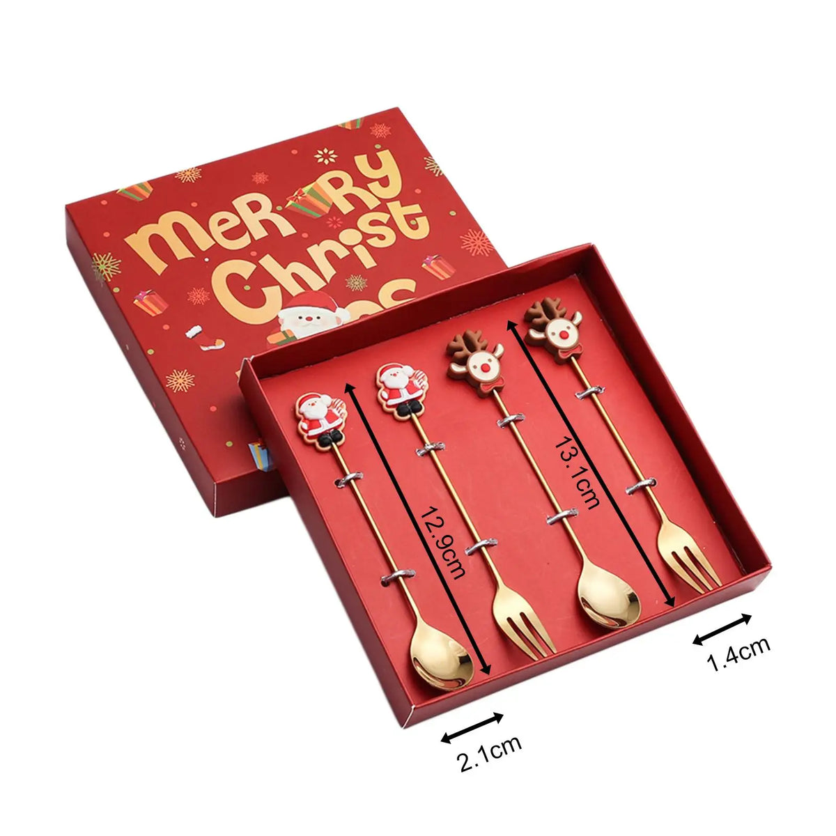 Santa Christmas Stainless Steel Cutlery Set – Spoons & Forks