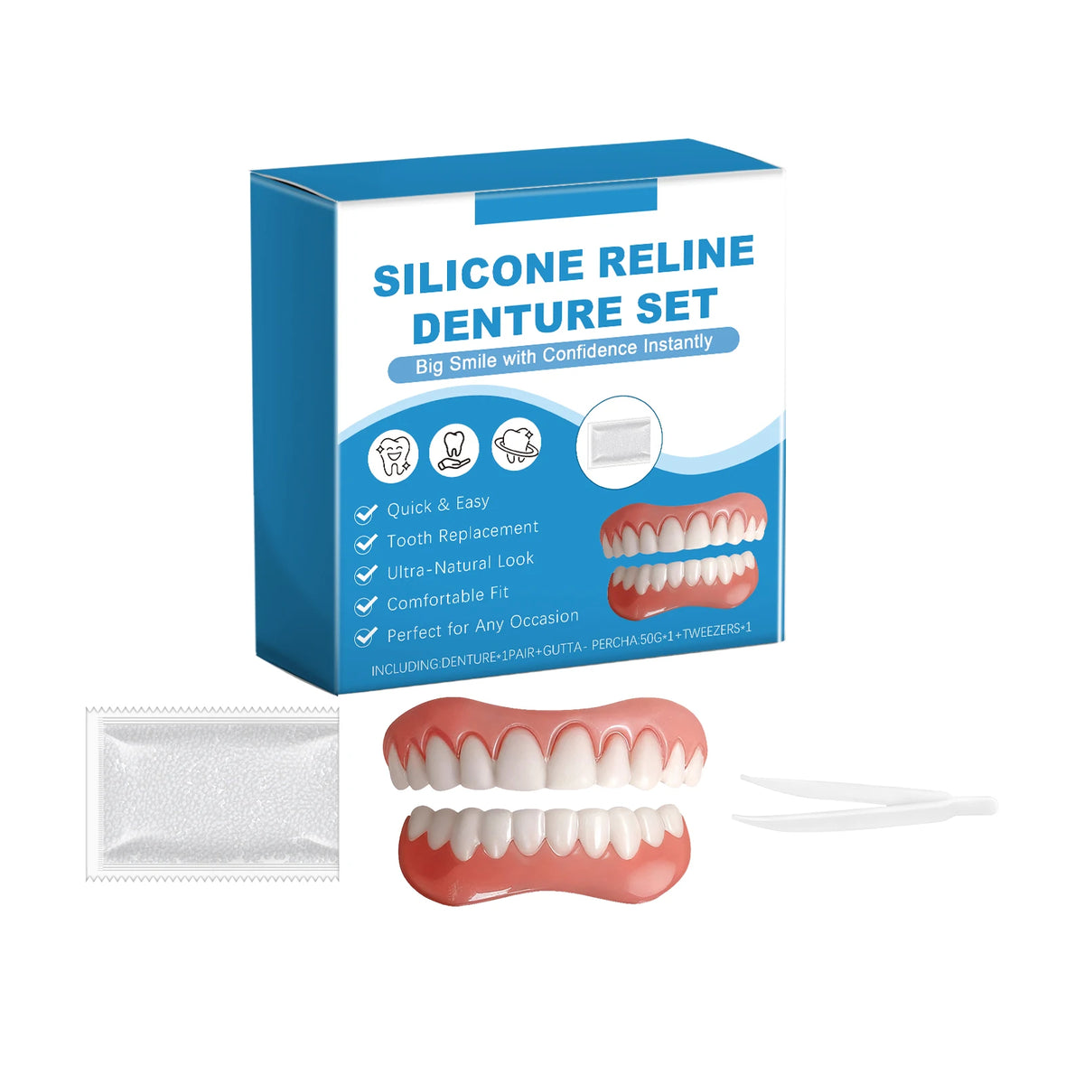 Silicone Soft Denture Reline Kit – Upper & Lower Set