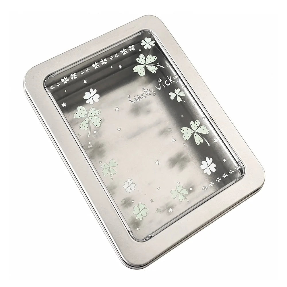 Tinplate Photocard Storage Box – Transparent Dustproof Cover