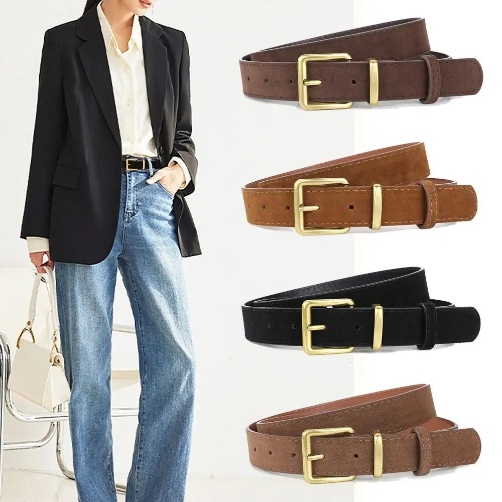 Women's Retro Pin Buckle PU Leather Belt – Casual & Business