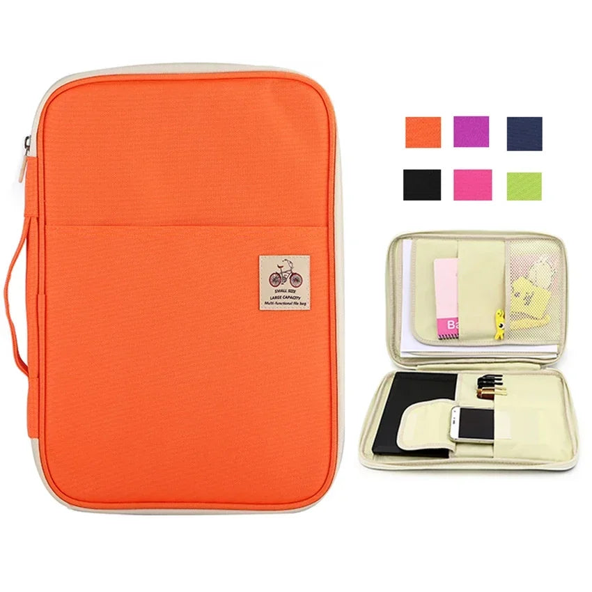 Waterproof A4 File Folder Zipper Bag – Large Capacity Document Case