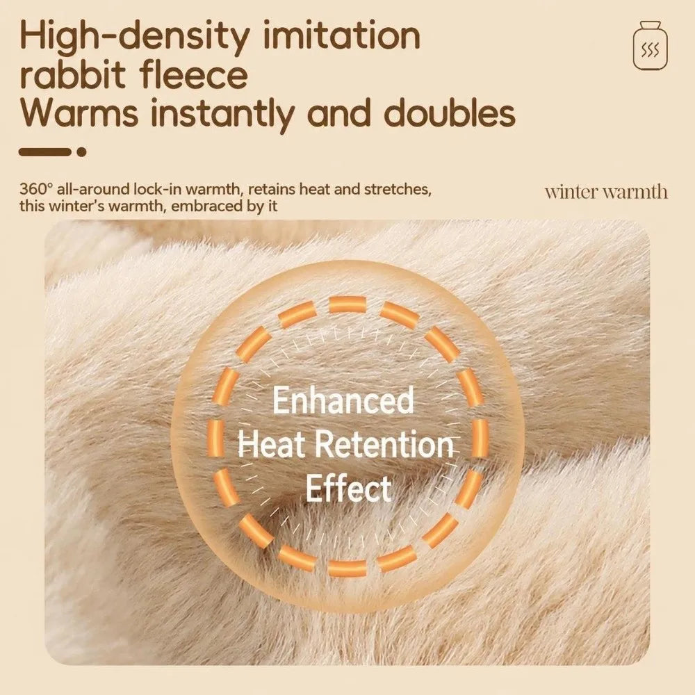 Hot Water Bottle 1000ml/2000ml with Faux Rabbit Fur Cover