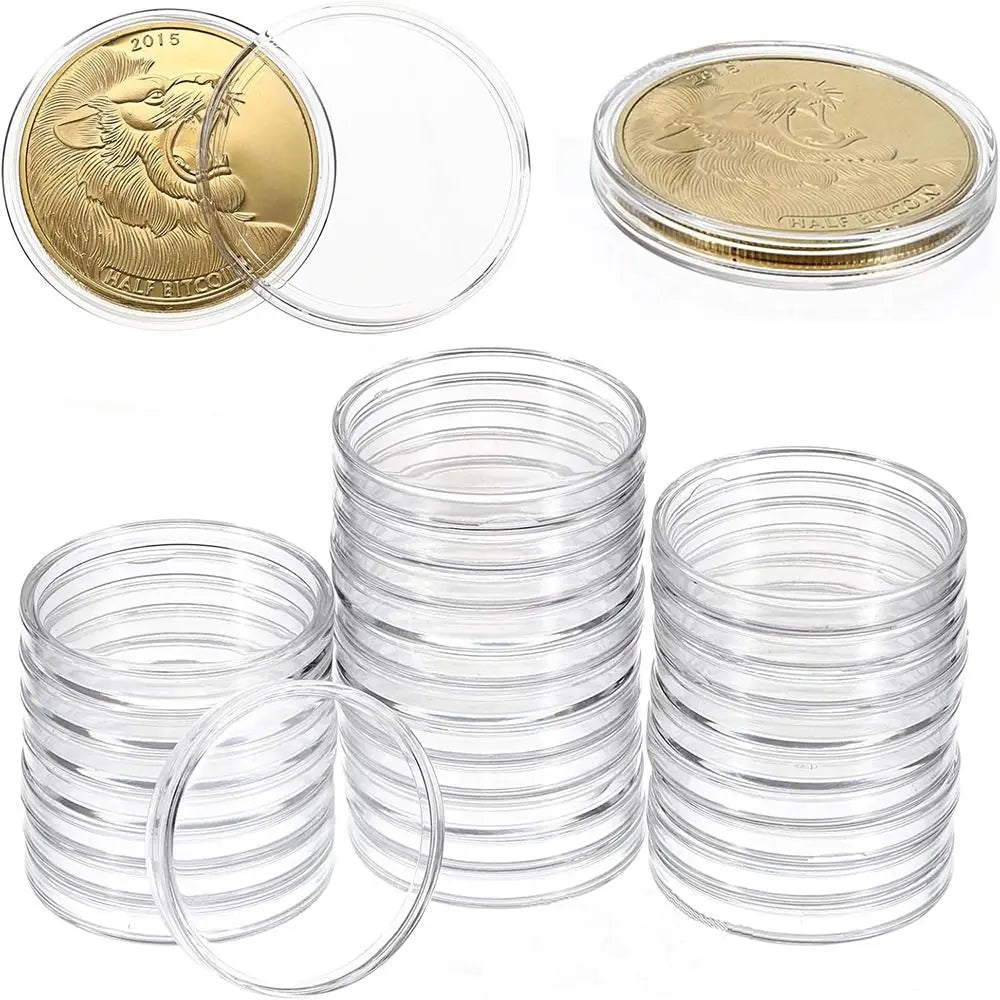 Clear Acrylic Coin Capsules 10-Pack – Protective Holders