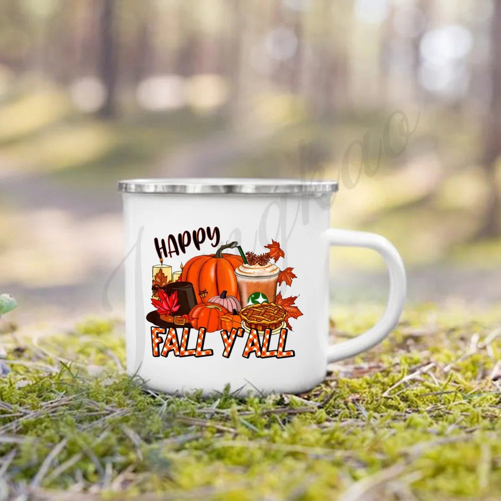 Tis' The Season Enamel Mug | Fall Coffee & Cocoa Cup Gift