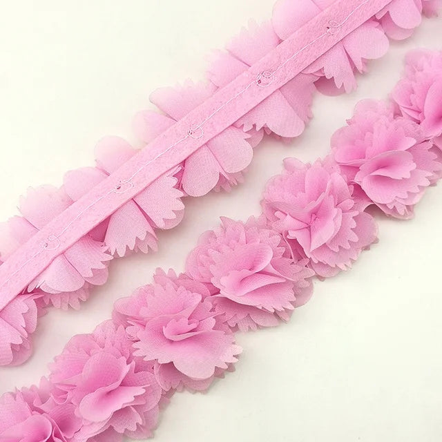 1-Meter Chiffon Lace Ribbon – Jacquard Floral Craft Trim 50mm