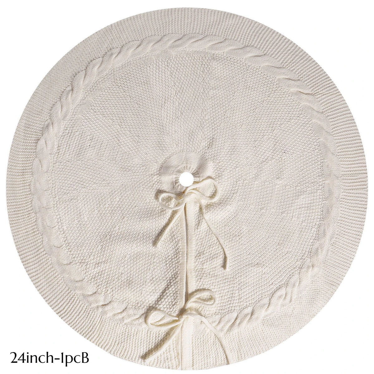 Vintage Red & White Christmas Tree Skirt | Thick Polyester