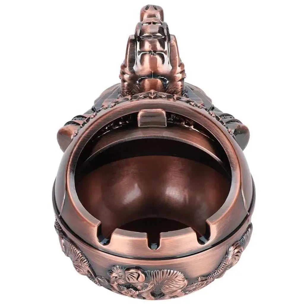 Vintage Elephant Ashtray with Windproof Lid – Zinc Alloy Decor