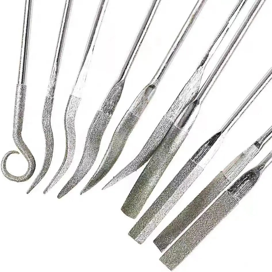 10-Piece Emery File & Burr Set – Metal Mould Glass Grinding