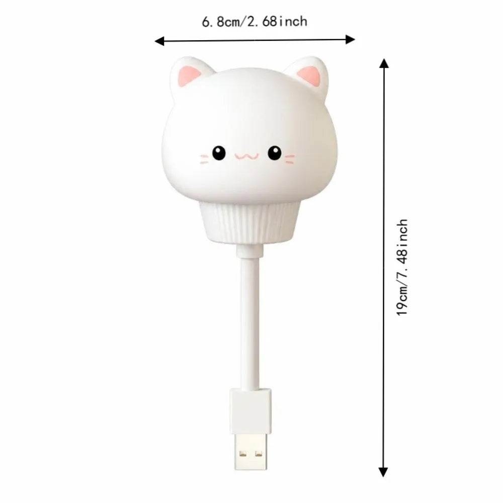 Mini Cat USB Night Light – Flexible Warm Glow Mood Lamp