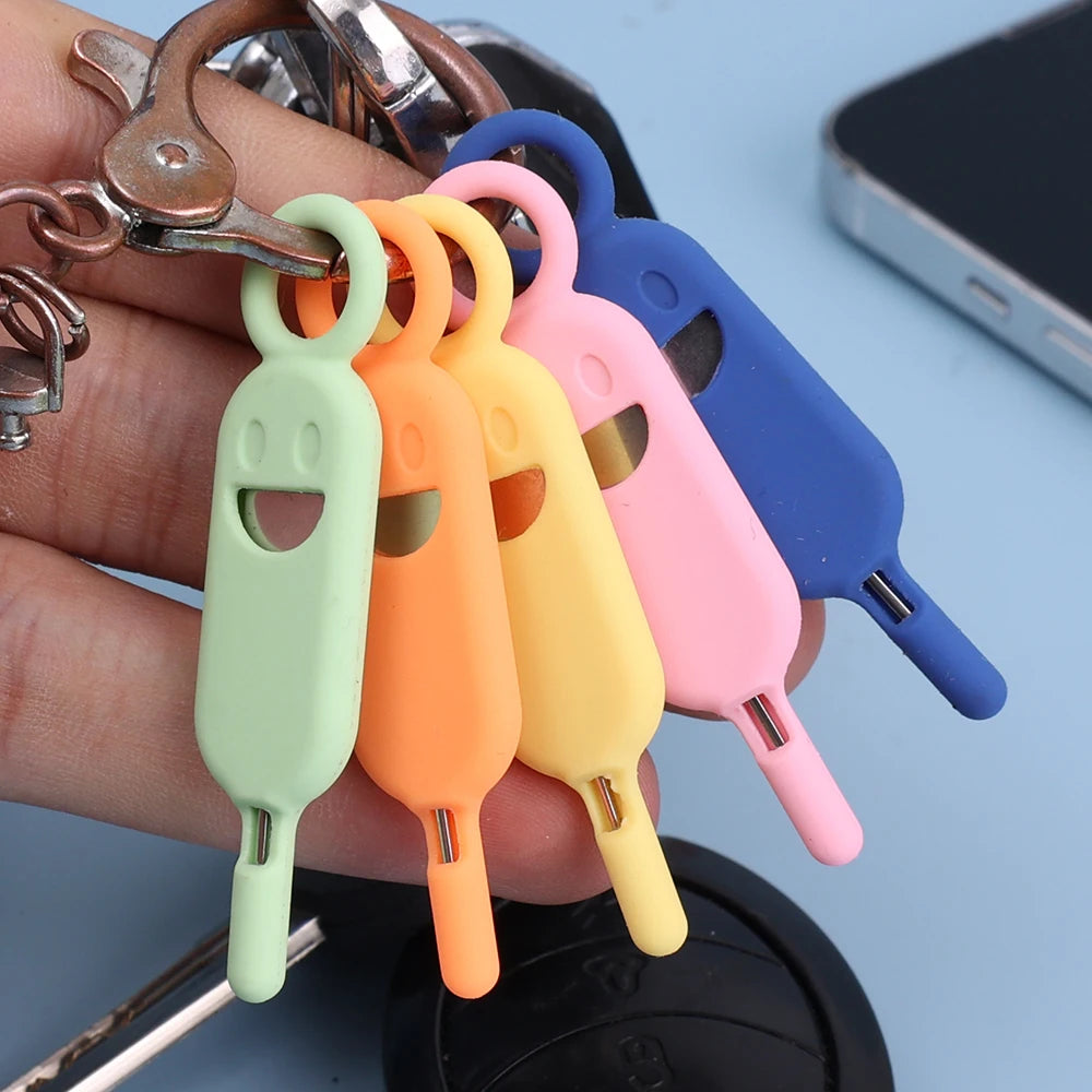 SIM Card Ejector Tool & Card Holder Keychain – 1/5 Pack