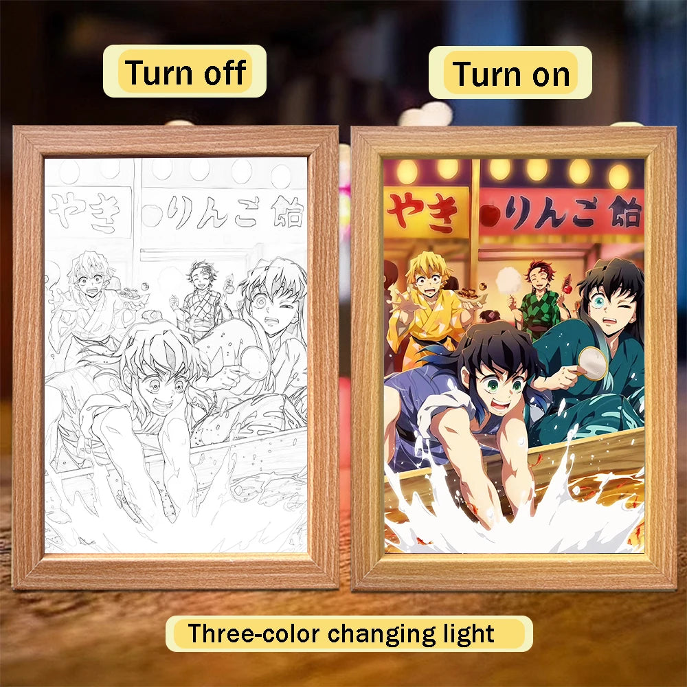 Tanjiro Kamado LED Night Light Frame | Demon Slayer Anime Lamp