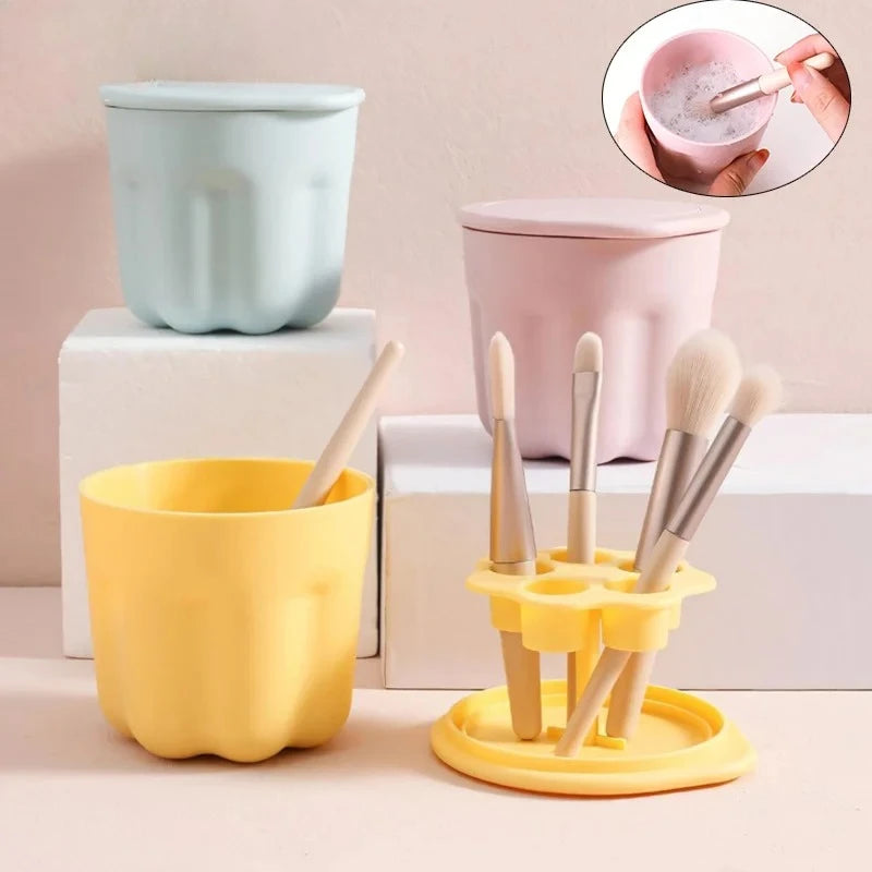 3-in-1 Silicone Makeup Brush Cleaner Mat & Drying Holder Kit