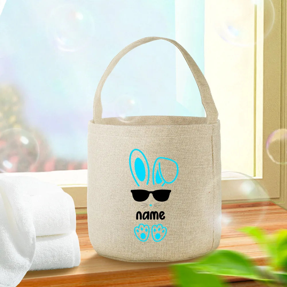 Personalized Easter Bunny Tote Bag | Kids Candy Bucket