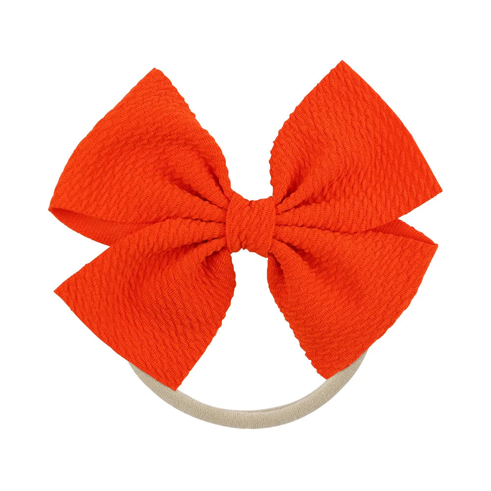 12-Pack Grosgrain Ribbon Hair Bows – Elastic Ponytail Holders