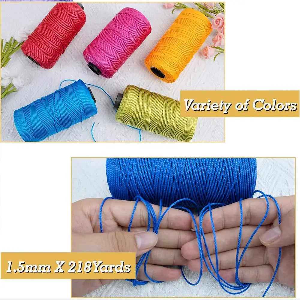 1.5mm Ice Cotton Silk Yarn 200m – Colored DIY Craft Thread