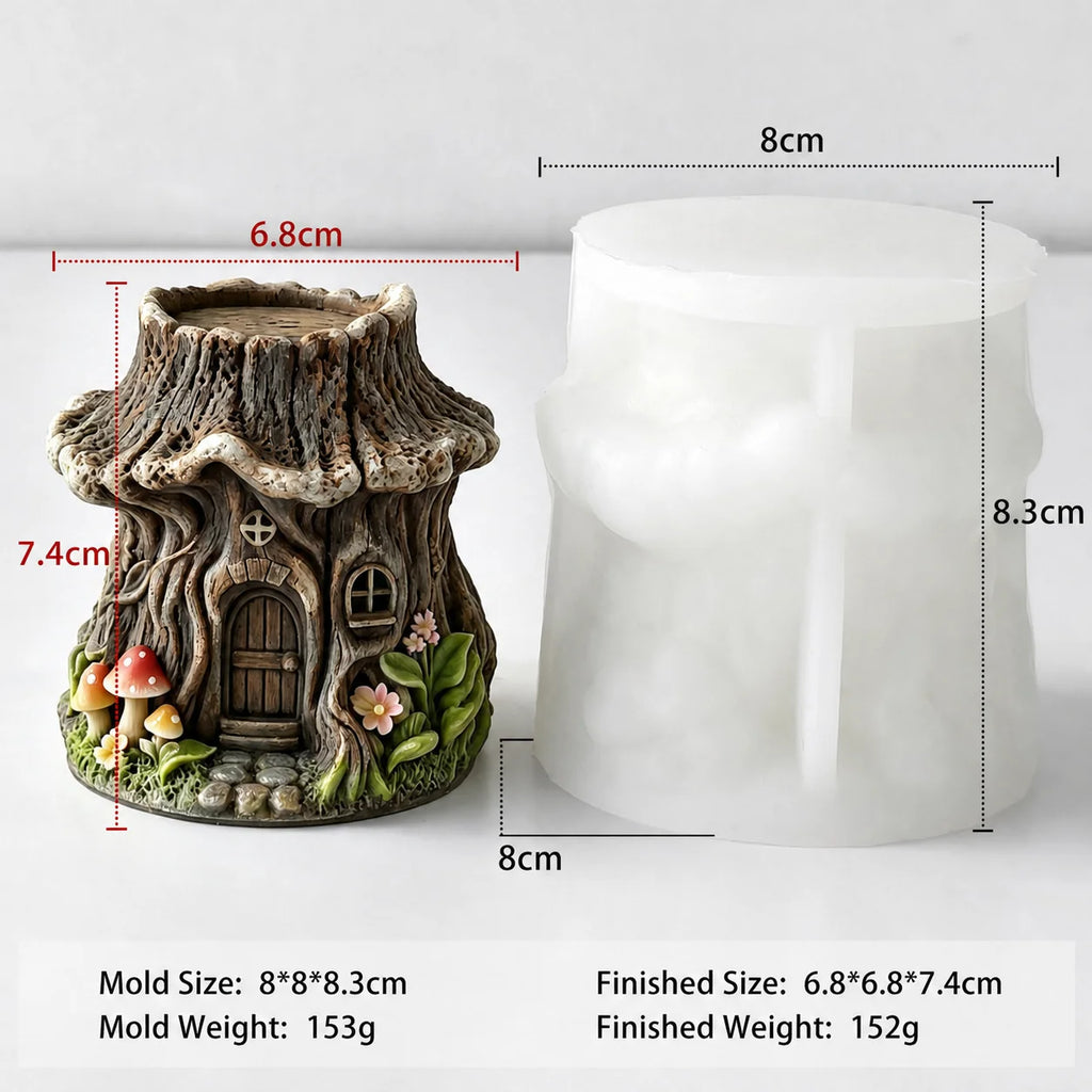 3D Tree House Silicone Mold – Candle, Resin & Gypsum DIY